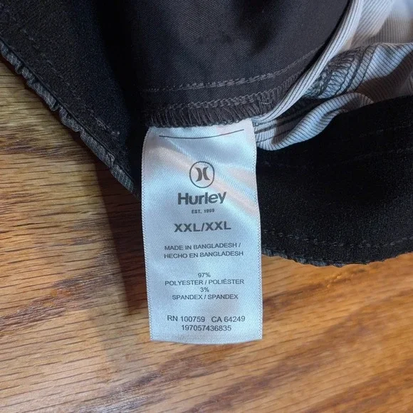 Hurley Tech‎ Twill Joggers Pants Mens XXL (38X31) Grey Stretch Drawstring - Picture 6 of 11